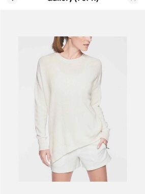 Athlete Rest Day Asym Crewneck Sweater - Ivory, Size XS